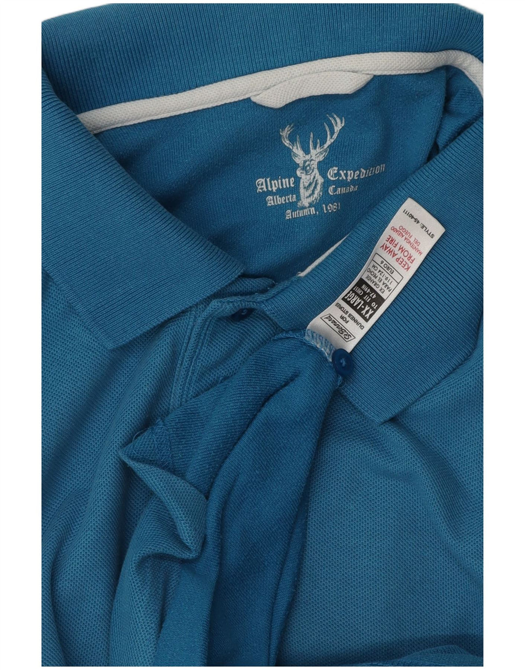 ST. BERNARD Mens Polo Shirt 2XL Blue Cotton