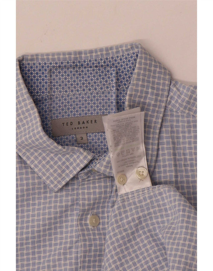 Ανδρικό πουκάμισο Ted Baker, νούμερο 3, μεσαίο μπλε βαμβακερό Gingham