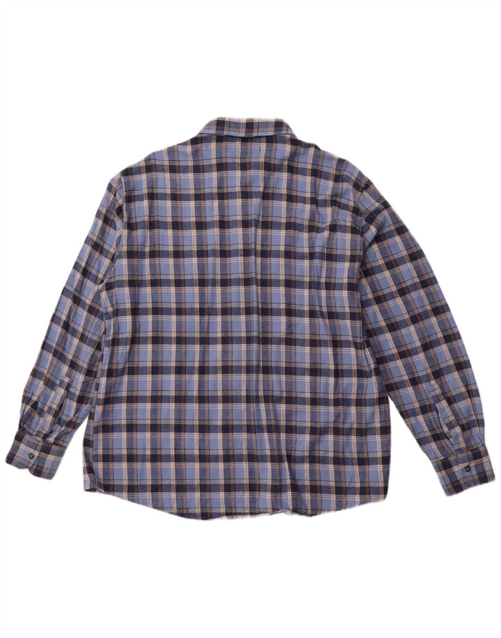 SEA BARRIER Ανδρικό φανελένιο πουκάμισο XL Blue Check Cotton