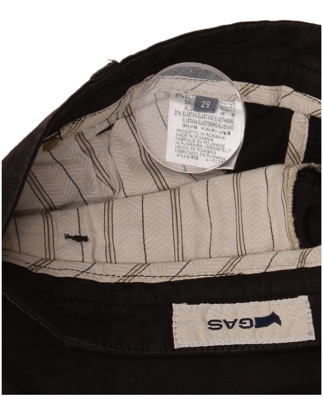 Gas Γυναικείο ίσιο παντελόνι Chino W29 L31 Μαύρο βαμβακερό