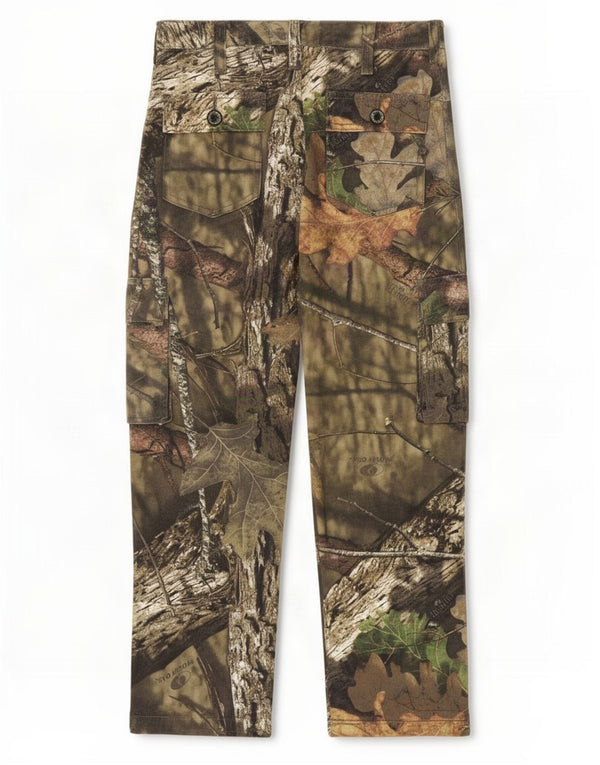 Mossy Oak Boys Cargo Trousers 10-11 Years Large W26 L25 Khaki Camouflage
