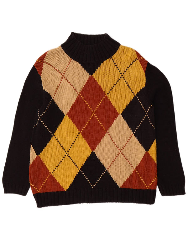 Alba Moda γυναικείο πουλόβερ με λαιμό χελώνα UK 20 2XL Μαύρο Argyle/Διαμάντι