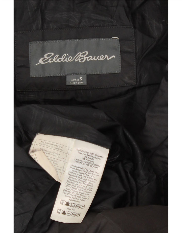 Eddie Bauer Γυναικείο παλτό μεγάλου μεγέθους UK 10 μικρό μαύρο πολυεστέρα