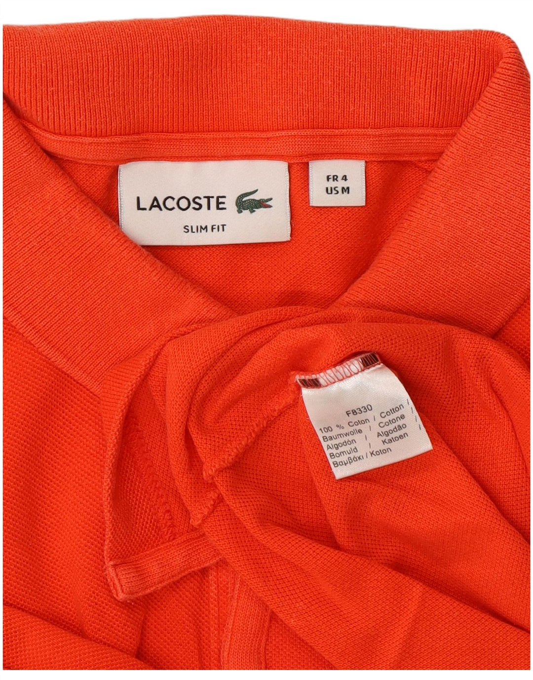 LACOSTE Ανδρικό πουκάμισο Polo Slim Fit Μέγεθος 4 Μεσαίο πορτοκαλί βαμβακερό