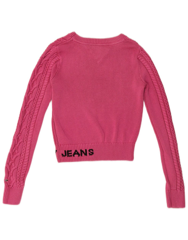 Tommy Hilfiger Γυναικείο Crop Boat Neck Jumper πουλόβερ UK 10 Small Pink