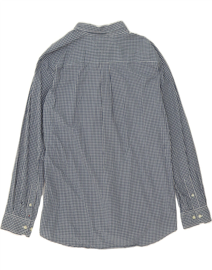 TOMMY HILFIGER Mens Shirt XL Navy Blue Check Cotton Vintage Tommy Hilfiger and Second-Hand Tommy Hilfiger from Messina Hembry 