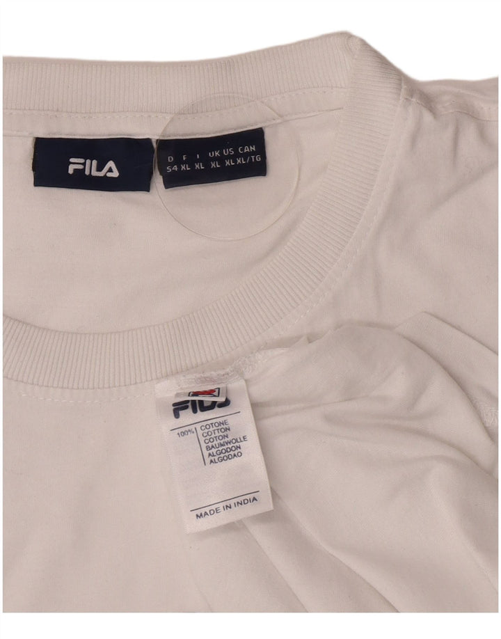 Ανδρικό γραφικό T-Shirt Fila Top XL Λευκό βαμβακερό