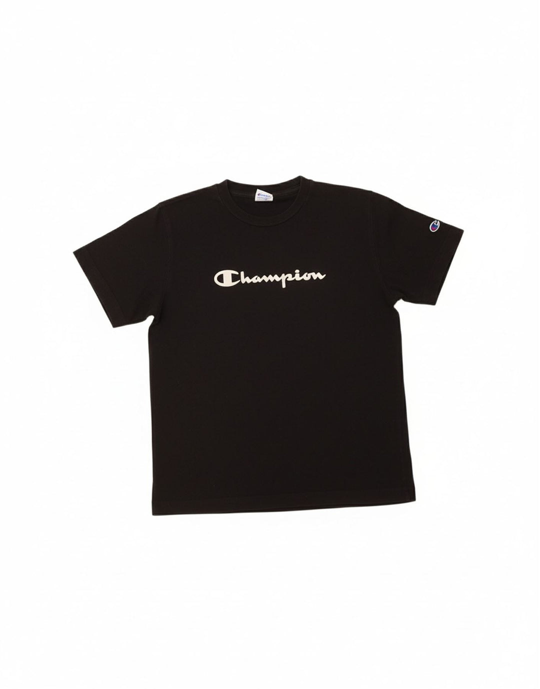 CHAMPION Boys Graphic T-Shirt Top 9-10 Years Medium Black