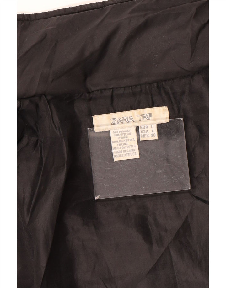 Zara Γυναικείο μπουφάν UK 16 Large Black Nylon