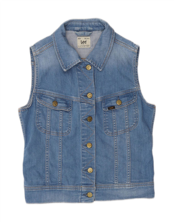 Lee Womens Denim Gilet UK 12 Medium Blue Cotton