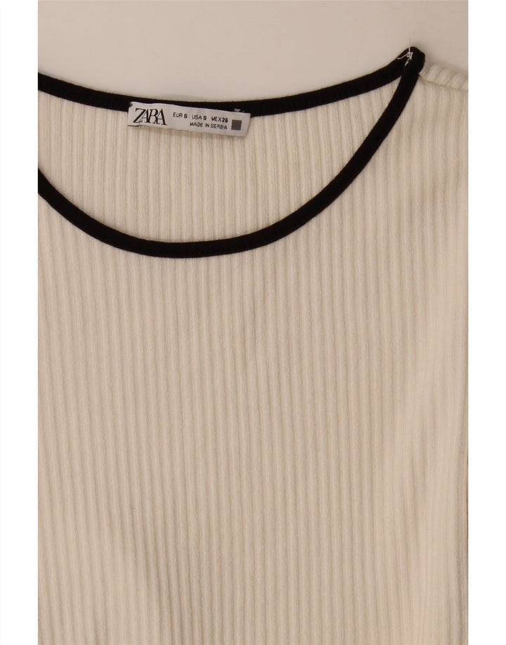Zara Γυναικείο τοπ Μακρύ μανίκι UK 8 Small White