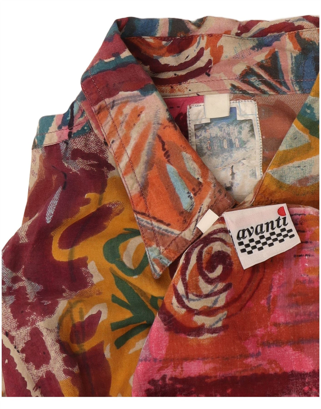 Ανδρικό κοντομάνικο πουκάμισο AVANTI XL πολύχρωμο γεωμετρικό βισκόζη