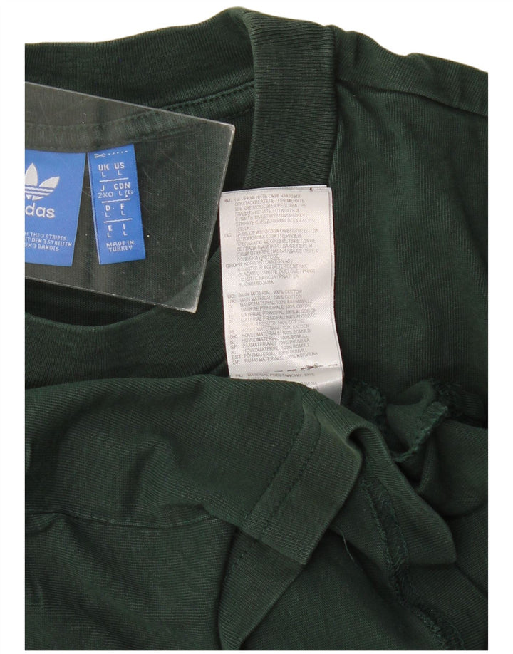 Ανδρικό γραφικό μπλουζάκι ADIDAS Top μεγάλο πράσινο βαμβακερό