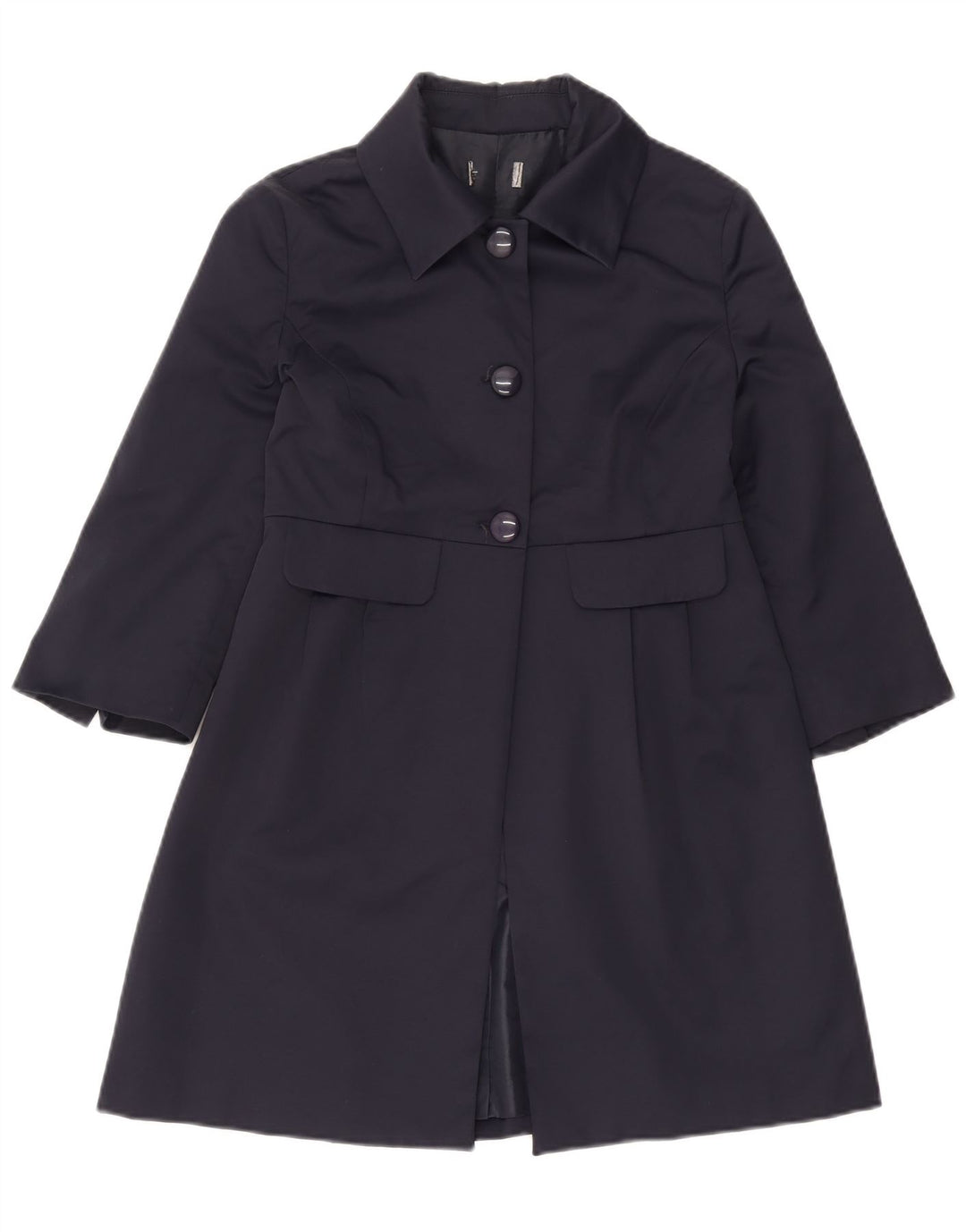 OLTRE Γυναικείο πανωφόρι 3/4 μανίκι UK 10 Small Navy Blue Cotton