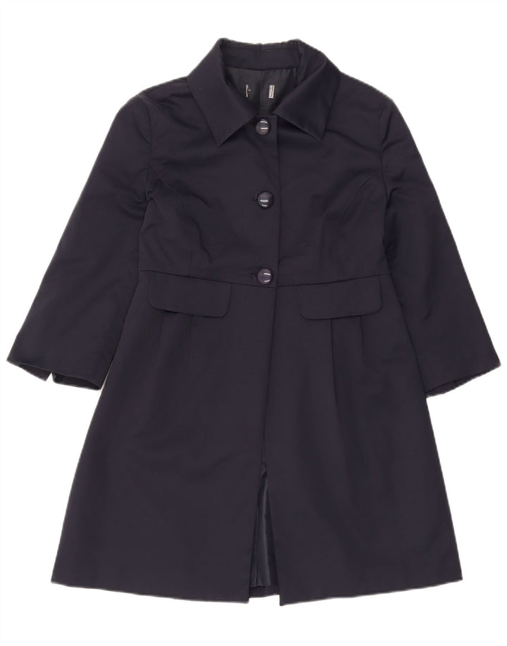 OLTRE Γυναικείο πανωφόρι 3/4 μανίκι UK 10 Small Navy Blue Cotton