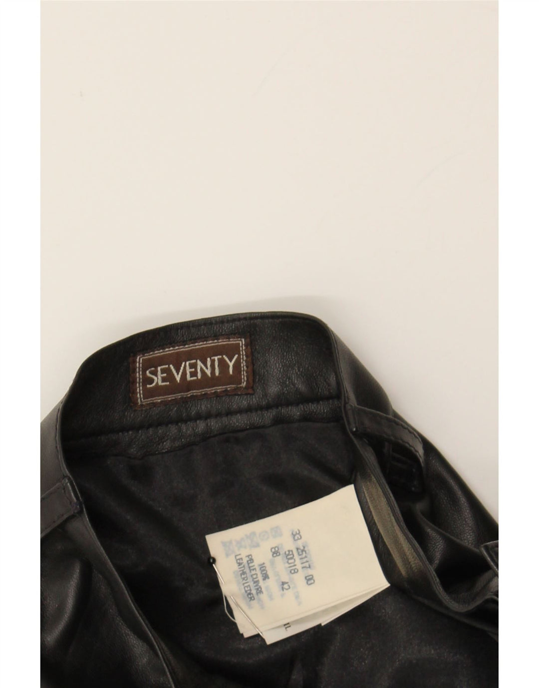 SEVENTY Womens Leather Skirt IT 42 Medium W26  Black Leather Vintage Seventy and Second-Hand Seventy from Messina Hembry 