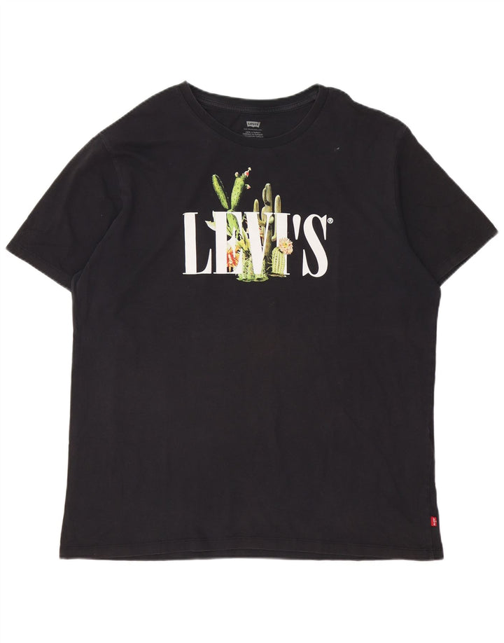 Ανδρικό γραφικό T-Shirt Levi's Top XL Μαύρο βαμβακερό