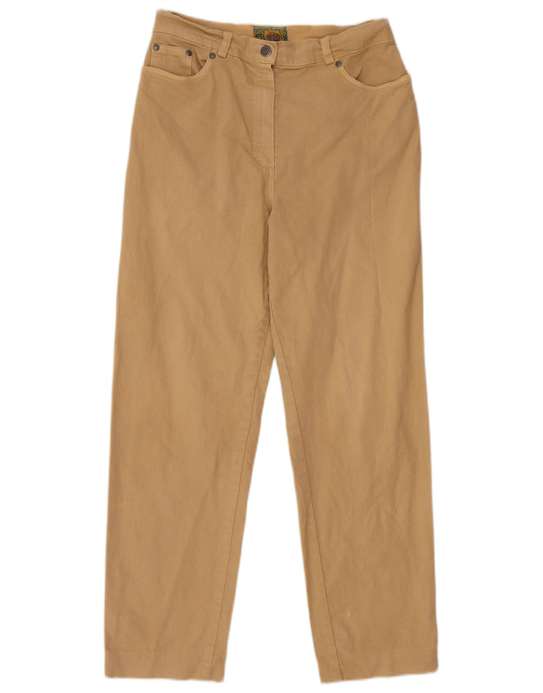 Vintage γυναικείο ίσιο casual παντελόνι IT 46 Large W28 L27 Beige βαμβακερό