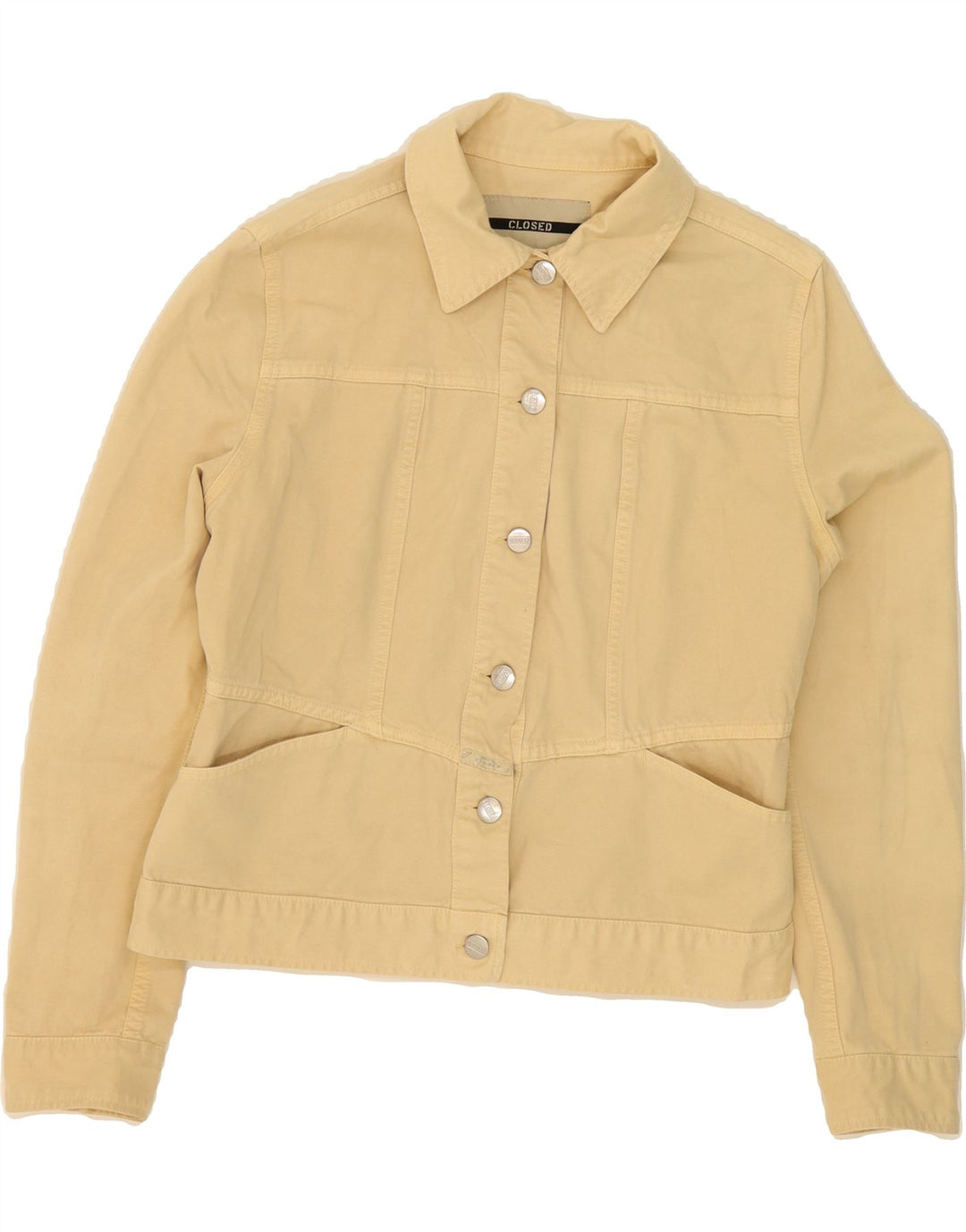 CLOSED Womens Crop Denim Jacket UK 12 Medium Beige Vintage Closed and Second-Hand Closed from Messina Hembry 