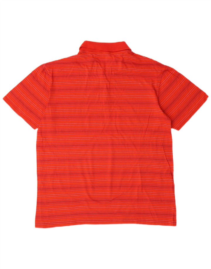 VINTAGE Mens Polo Shirt Medium Red Striped