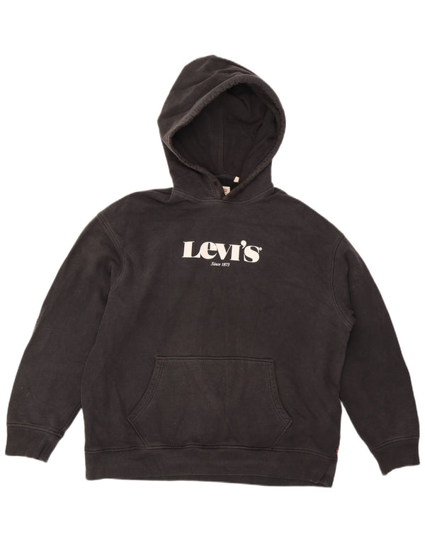 Levi's Mens Graphic Relaxed Fit Jumper με κουκούλα μεγάλο μαύρο βαμβακερό