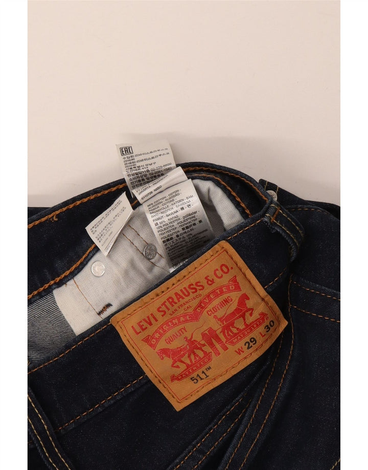 LEVI'S Γυναικείο 511 Slim Jeans W29 L30 Navy Blue Cotton