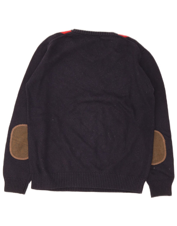 Zara Boys Crew Neck Jumper πουλόβερ 11-12 ετών Navy Blue Argyle/Diamond