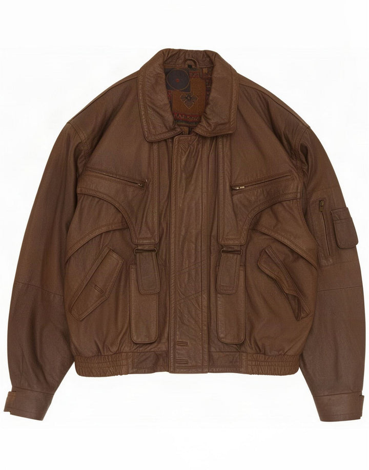 Vintage Ανδρικό Δερμάτινο Μπουφάν UK 36 Small Brown