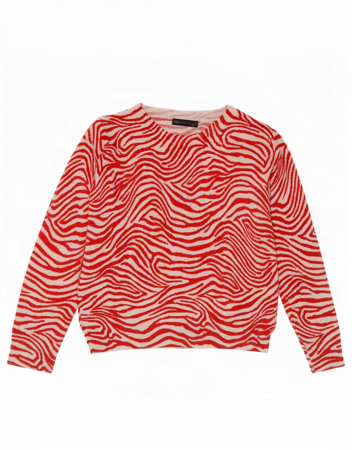 Marks & Spencer Γυναικείο πουλόβερ με λαιμόκοψη UK 12 Medium Red