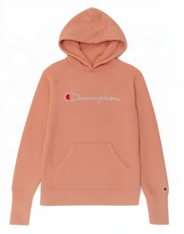 Champion Womens Graphic Hoodie Jumper UK 10 Small Pink Cotton