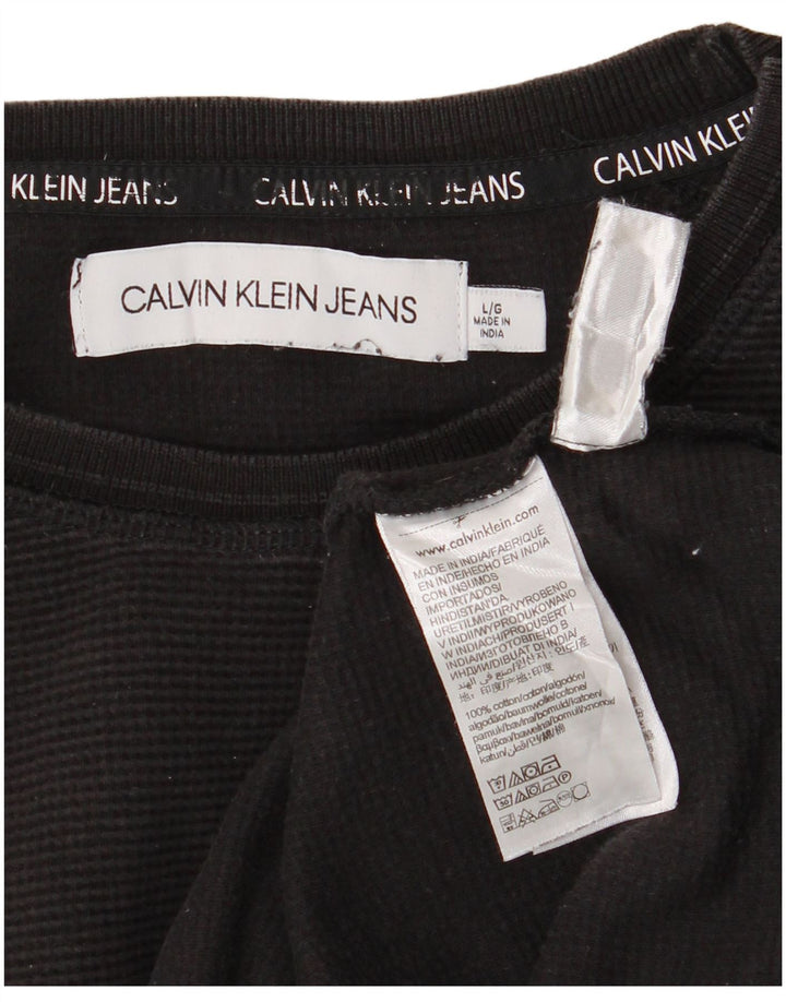 Calvin Klein Jeans Ανδρικό τοπ μακρυμάνικο μεγάλο μαύρο βαμβακερό