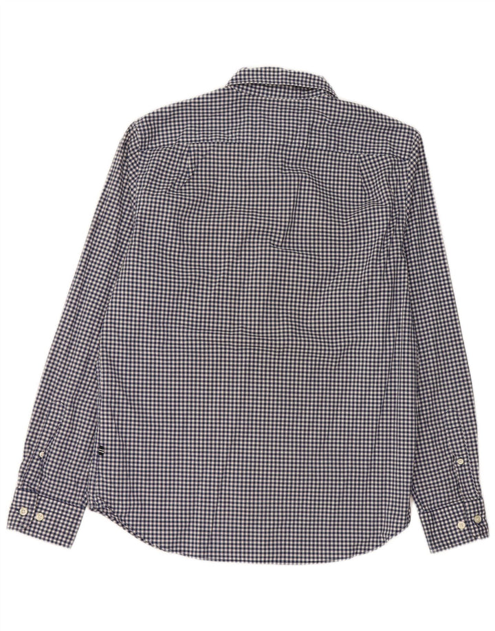 Nautica Ανδρικό Stretch πουκάμισο Classic Fit Μικρό Navy Blue από βαμβακερό Gingham
