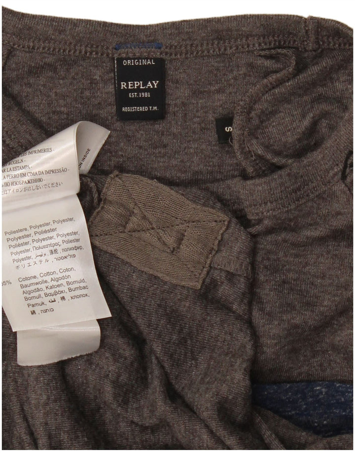 Γυναικείο T-Shirt REPLAY Top 10 UK Small Grey Flecked Polyester