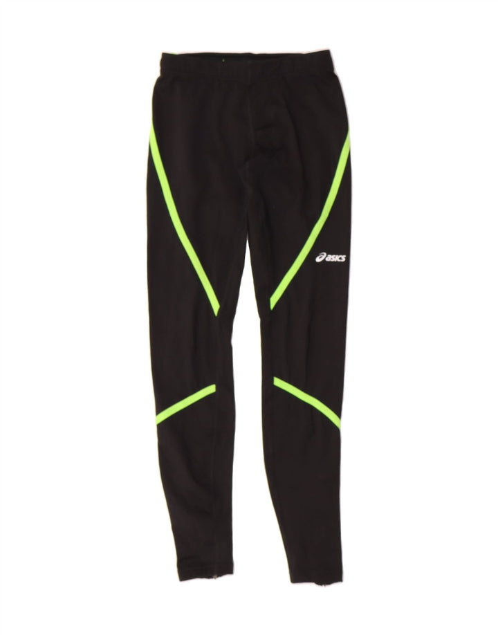 ASICS Womens Leggings UK 4 XS Black Polyester Vintage Asics and Second-Hand Asics from Messina Hembry 