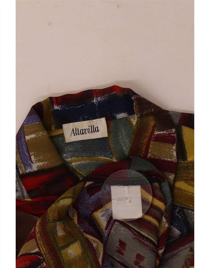 Vintage γυναικεία κοντομάνικη μπλούζα UK 10 Small πολύχρωμη
