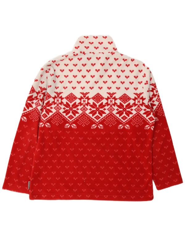 F.LLI Campagnolo γυναικείο φερμουάρ Fleece Jumper UK 18 XL Red Fair Isle