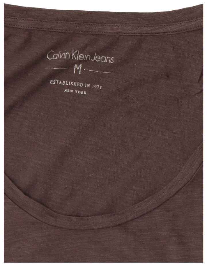 Calvin Klein Jeans Γυναικείο μπλουζάκι γραφικό υπερμεγέθη τοπ UK 14 Medium Grey