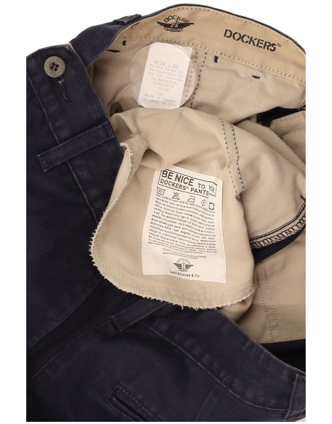 DOCKERS Ανδρικό παντελόνι Chino Loose Fit W33 L30 Navy Blue Cotton