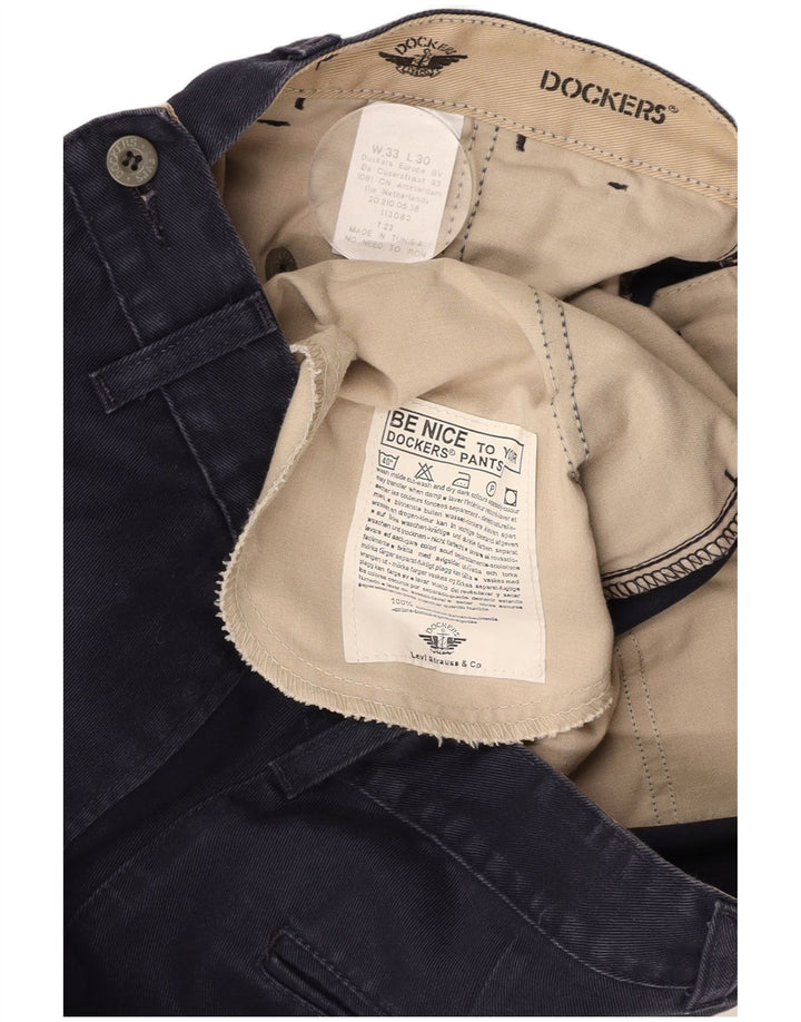 DOCKERS Ανδρικό παντελόνι Chino Loose Fit W33 L30 Navy Blue Cotton