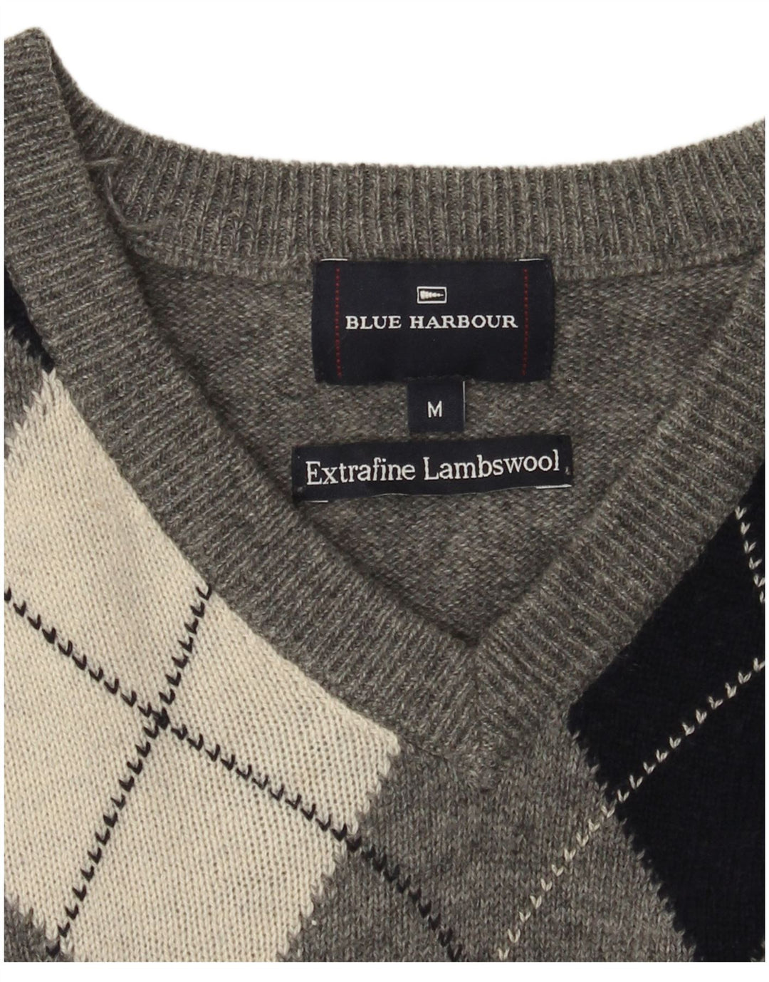 Ανδρικό πουλόβερ Marks & Spencer Blue Harbor με λαιμόκοψη σε μεσαίο γκρι