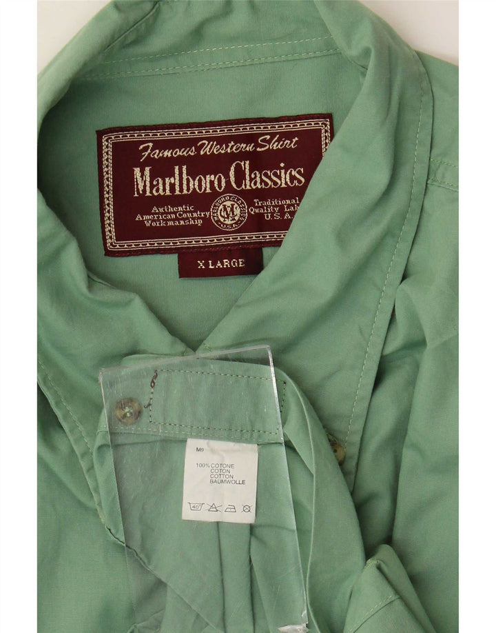 Ανδρικό πουκάμισο Marlboro Classics XL Πράσινο βαμβακερό