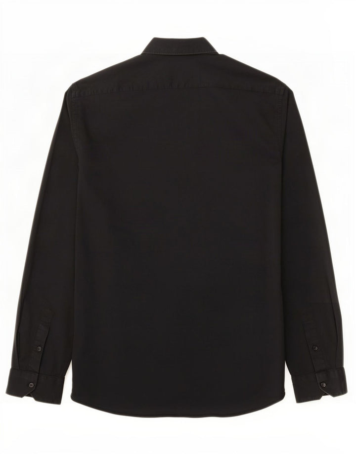 Zara Ανδρικό πουκάμισο Super Slim Fit μεγάλο μαύρο βαμβακερό
