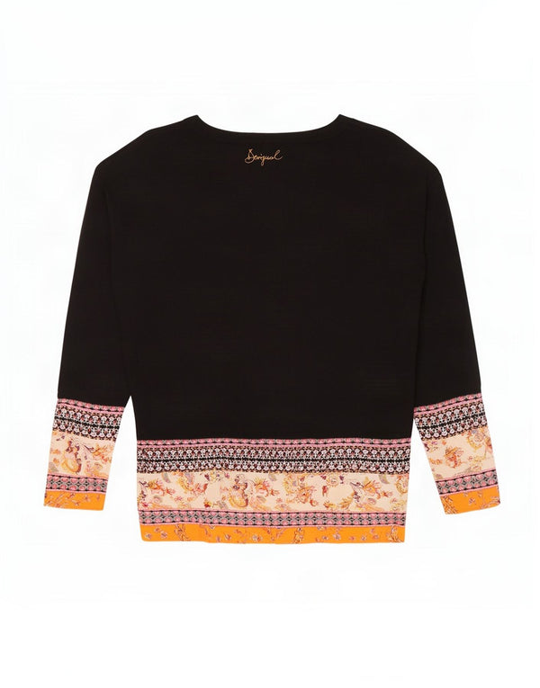 Γυναικείο πουλόβερ Desigual Boat Neck Jumper UK 12 Medium Black Floral