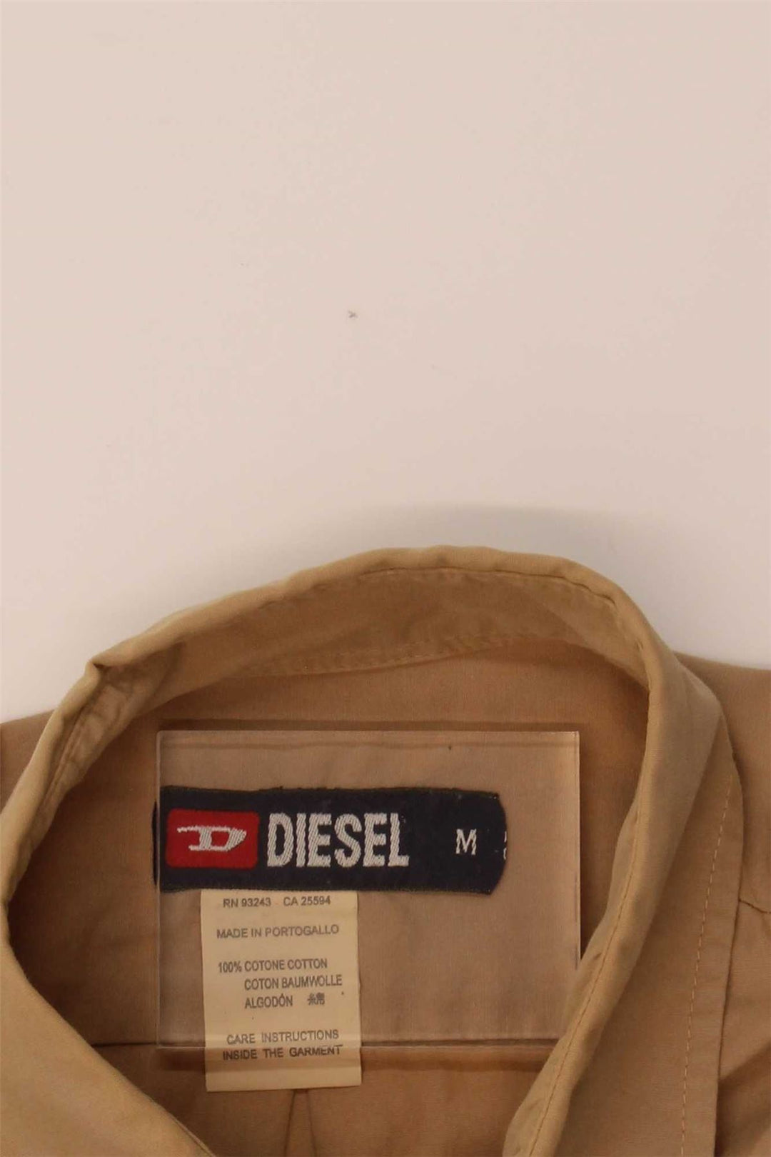 DIESEL Mens Shirt Medium Beige Cotton