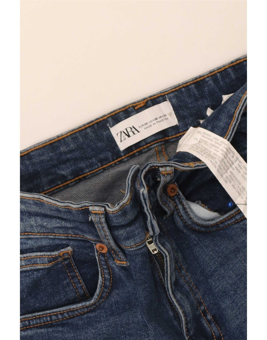 Zara Womens Crop Flared Jeans EU 38 Small W28 L24 Blue Cotton