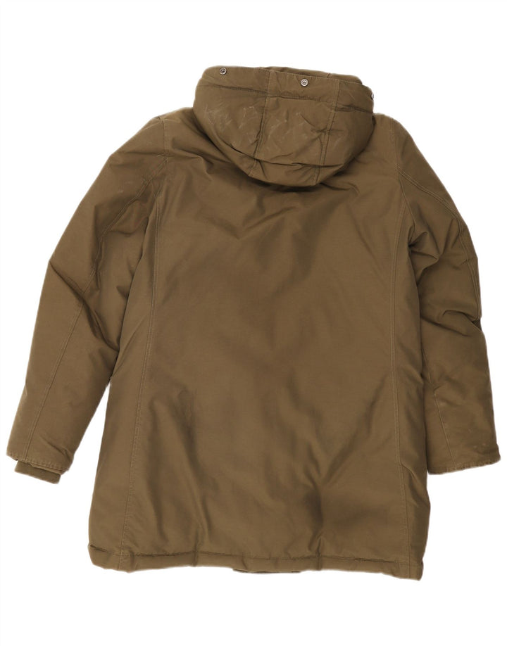 Woolrich Γυναικείο παλτό με κουκούλα με επένδυση UK 14 μεσαίο χακί βαμβάκι