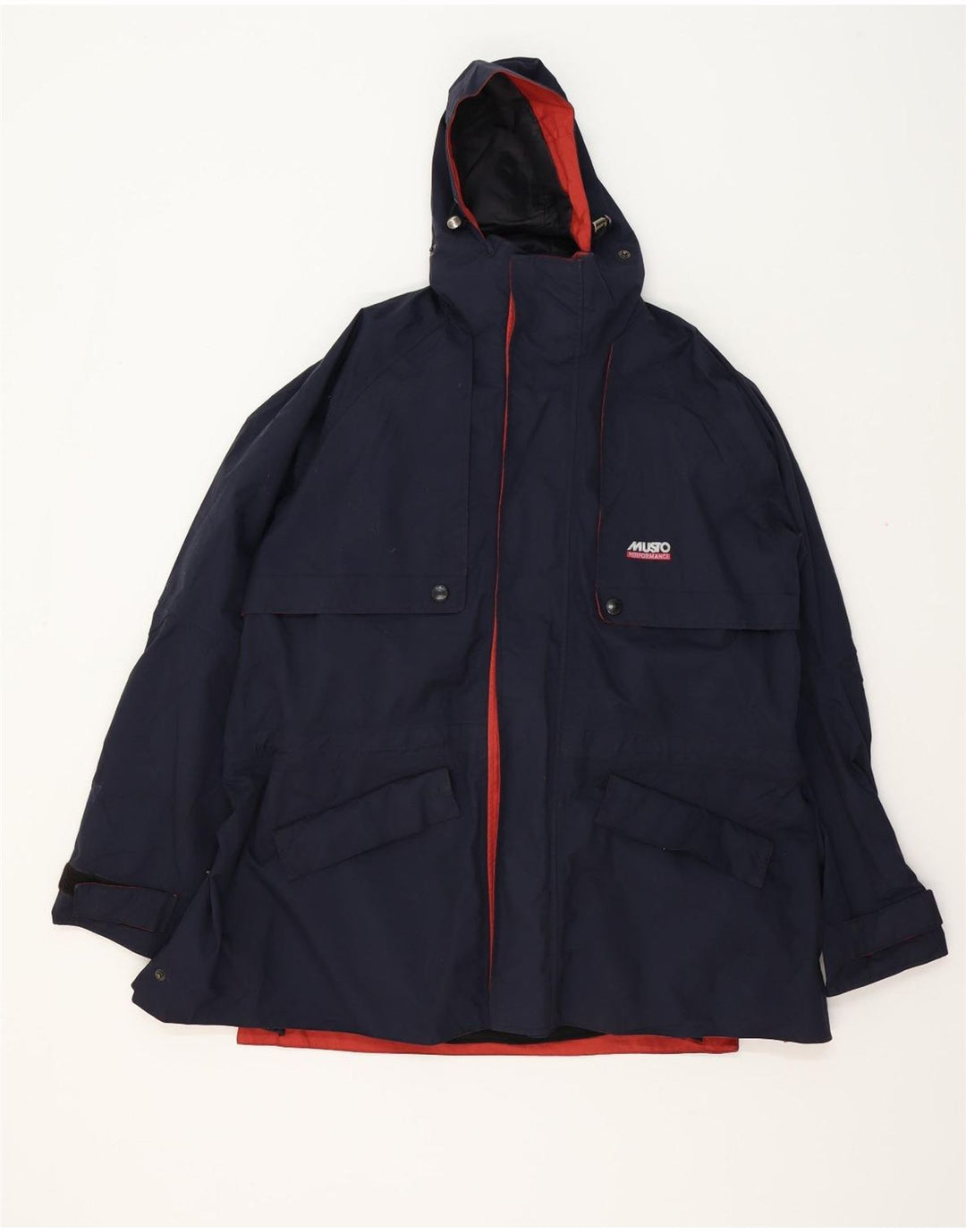 Musto Ανδρικό μπουφάν με κουκούλα αντιανεμικό UK 40 μεγάλο μπλε πολυεστέρα