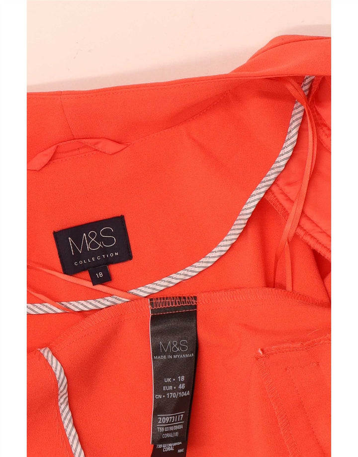Marks & Spencer Γυναικείο Open Blazer Jacket UK 18 XL Orange Polyester