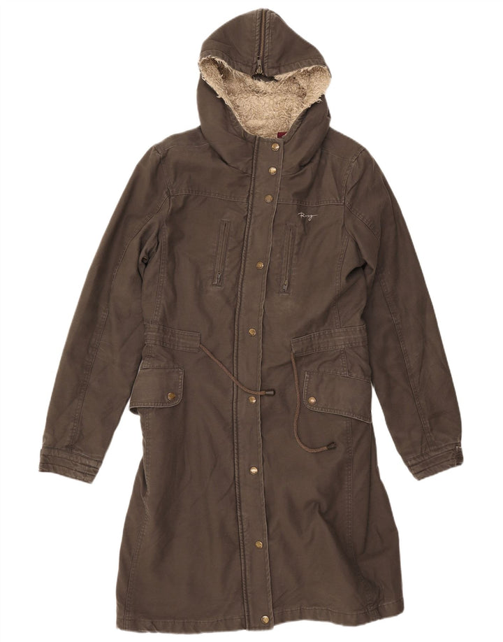 Γυναικείο μπουφάν ROXY με κουκούλα Sherpa Parka UK 14 μεσαίο βαμβακερό γκρι
