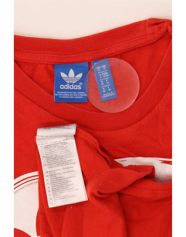 Ανδρικό γραφικό T-Shirt Adidas Top Μεσαίο κόκκινο βαμβακερό